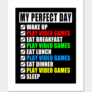 FUNNY PERFECT DAY GAMING GIFT Posters and Art